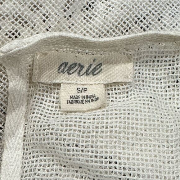 Aerie Lace Mesh Ivory Blouse Top Women’s Small - Picture 2 of 4